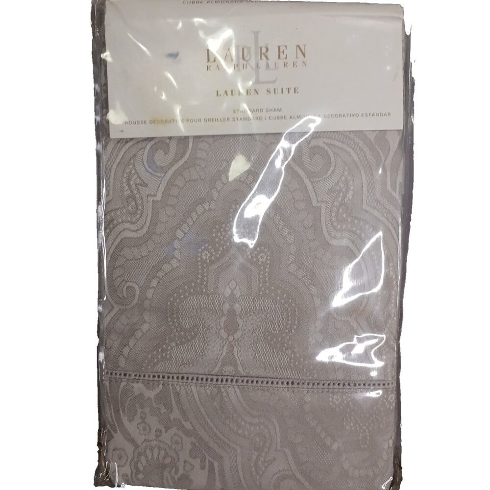 Lauren Ralph Lauren Suite Standard Sham 100% Cotton Medallion MINK Old Stock
